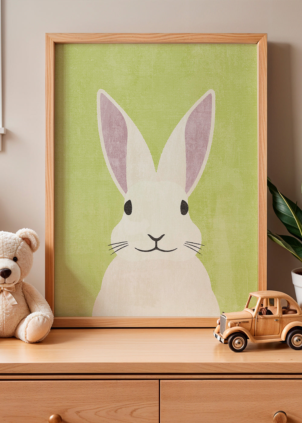 Ilustracja królika w pastelowych kolorach
