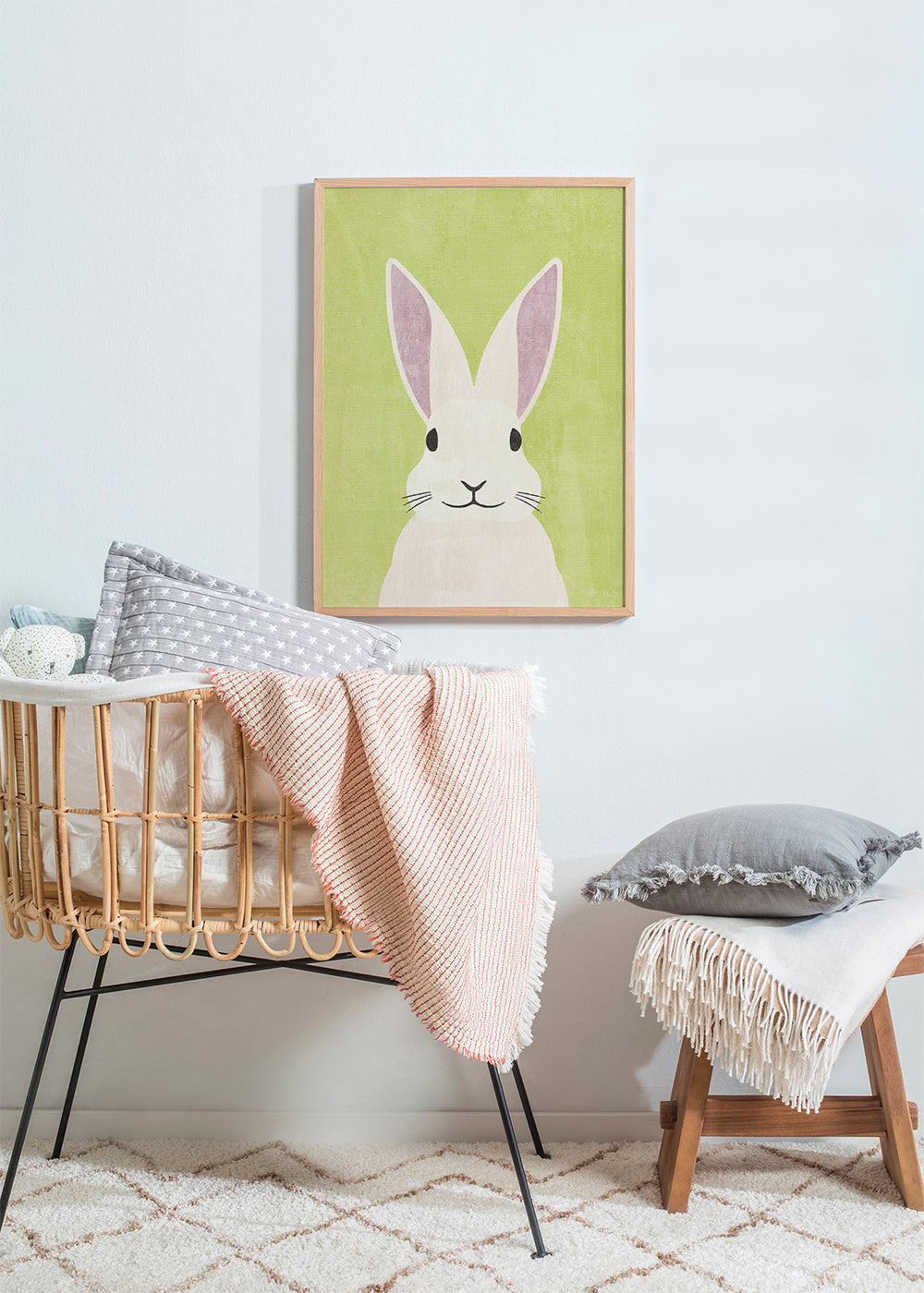 Ilustracja królika w pastelowych kolorach