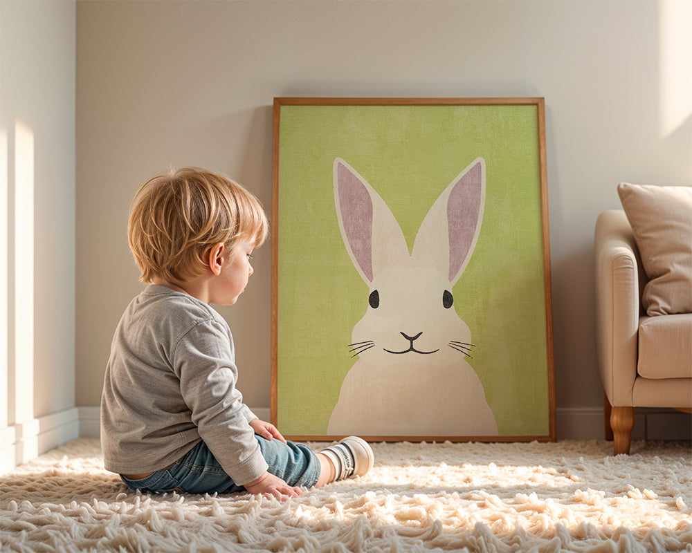 Ilustracja królika w pastelowych kolorach