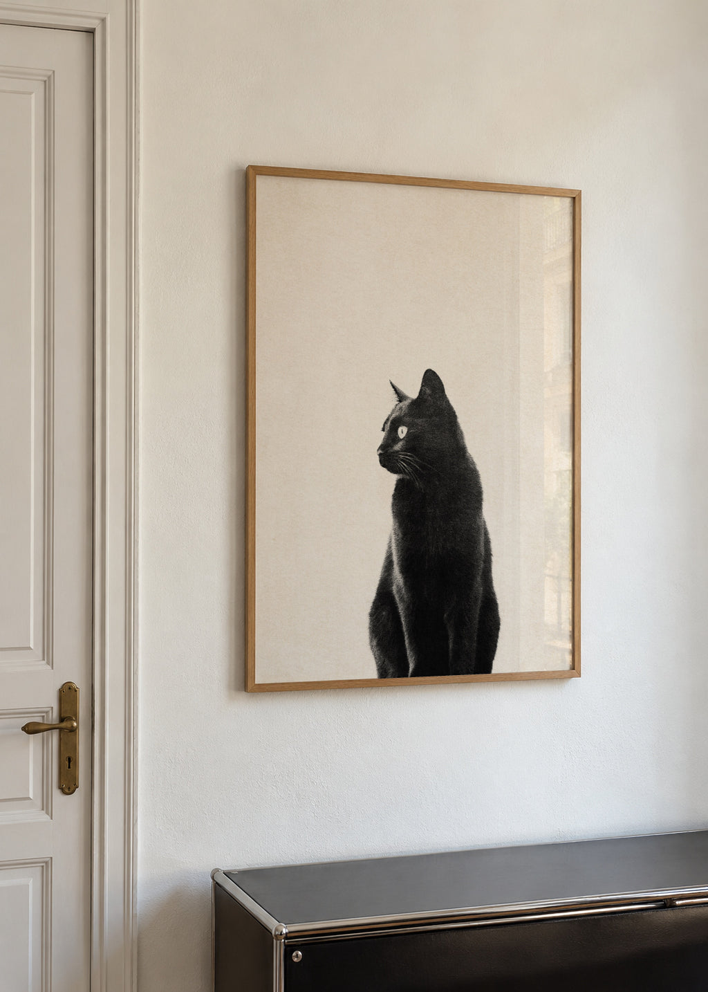 Black Cat - Framed poster in an interior