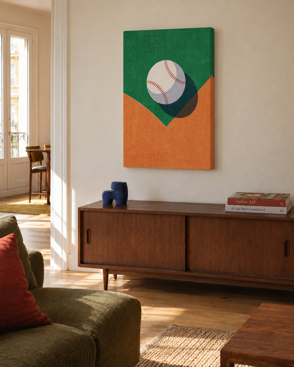 BALLS / Baseball - Unframed canvas in an interior