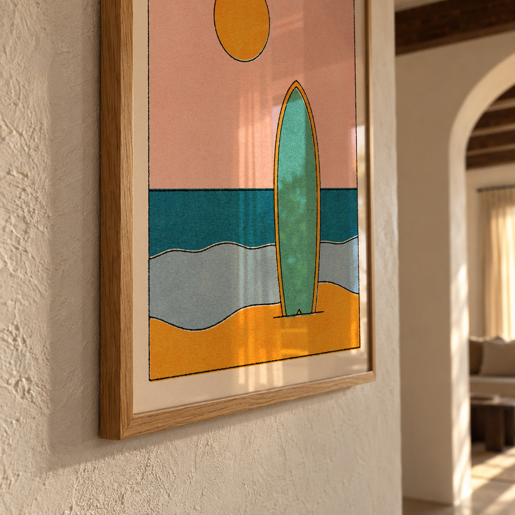 LANDSHAPES / Beach - Riso - Framed poster detail