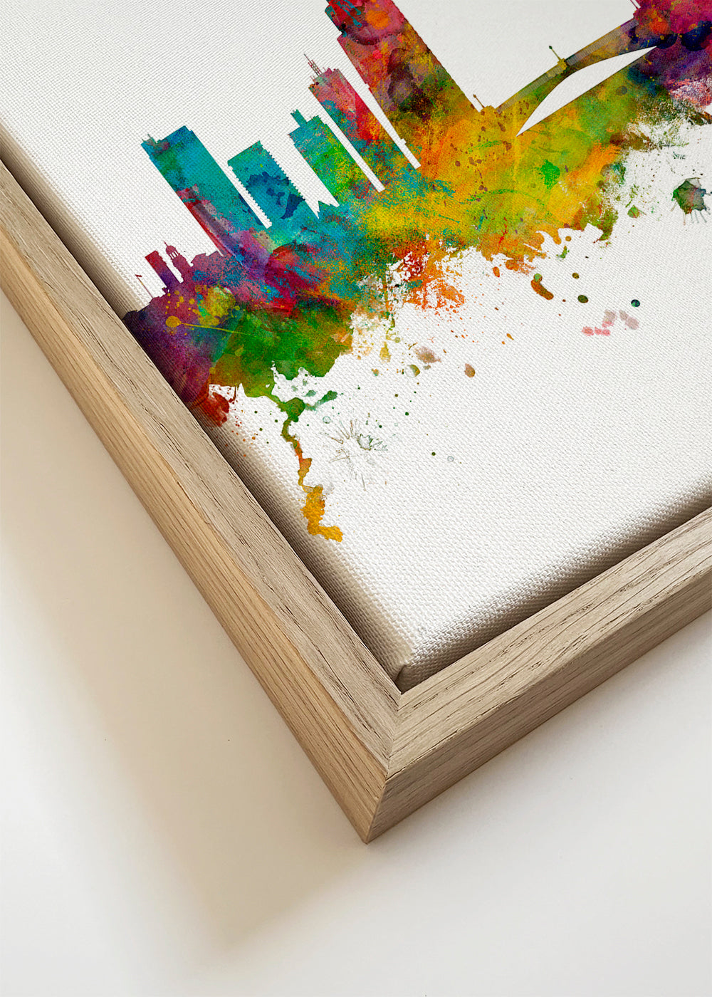 Plakat podróżniczy Leeds skyline akwarela