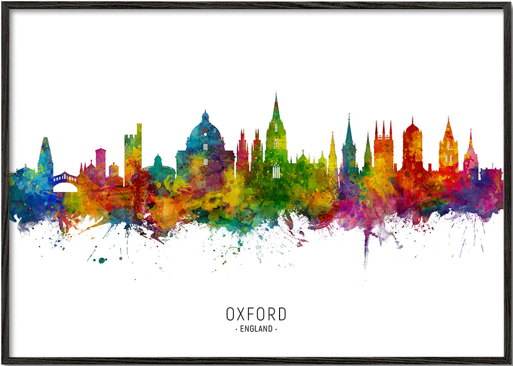Plakat miasta Oxford kolorowy