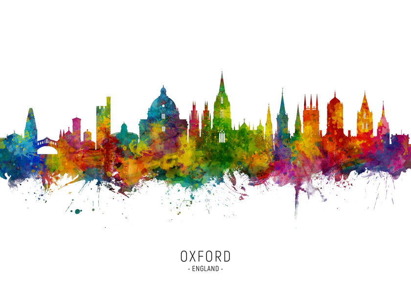 Plakat miasta Oxford kolorowy