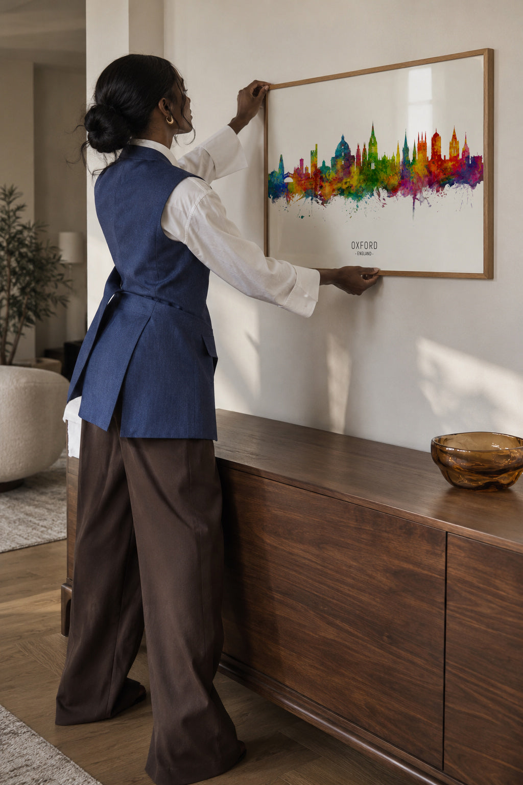 Oxford Skyline multicolor - Framed poster in an interior