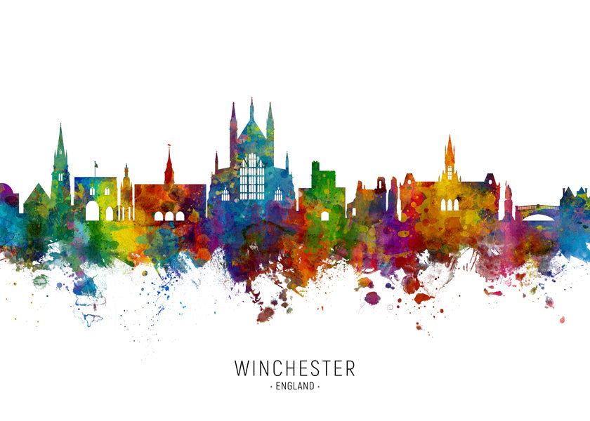 Sztuka miast Panorama Winchester w wielokolorze