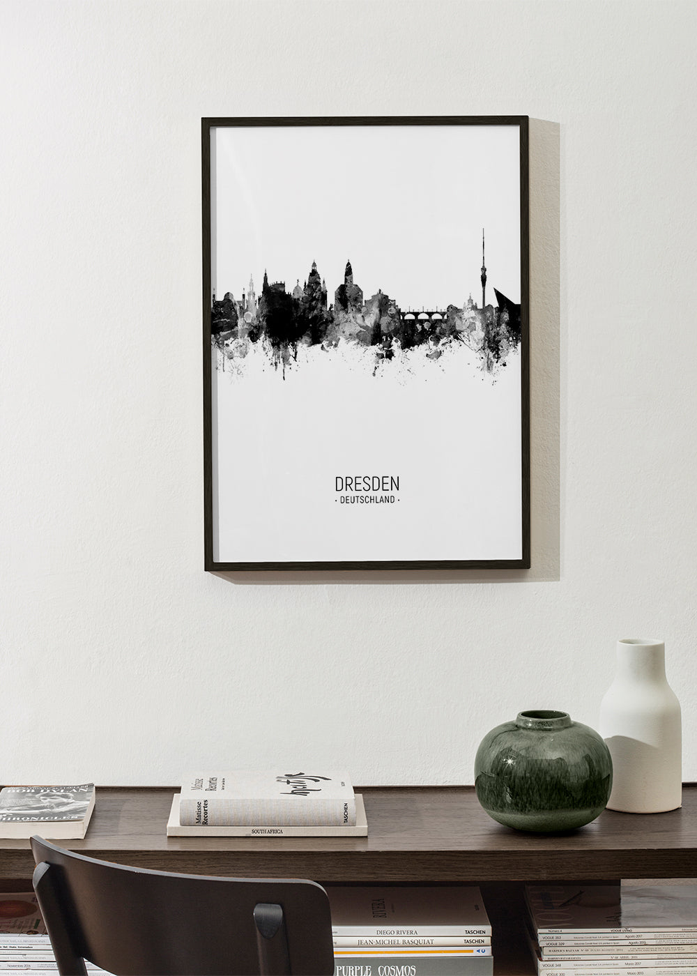 Plakat miasta Drezno w tuszu