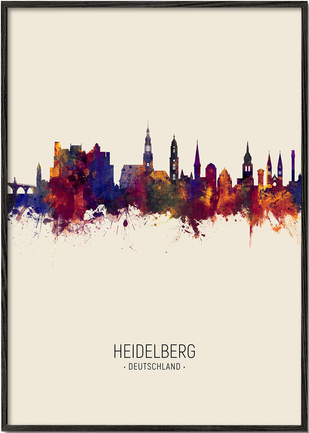 Sztuka do miasta Heidelberg akwarela
