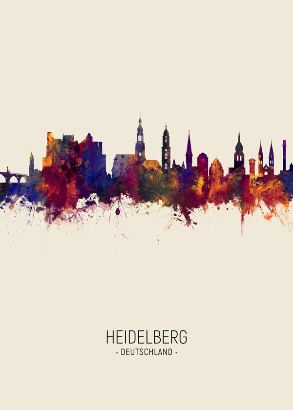 Sztuka do miasta Heidelberg akwarela