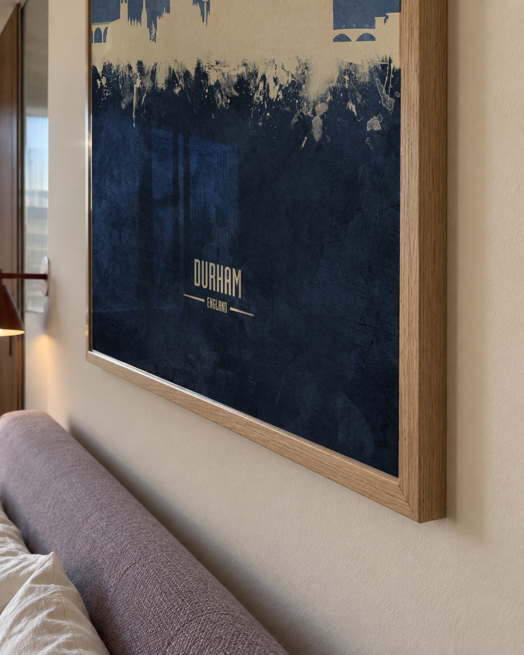 Durham Skyline azul - Framed poster detail