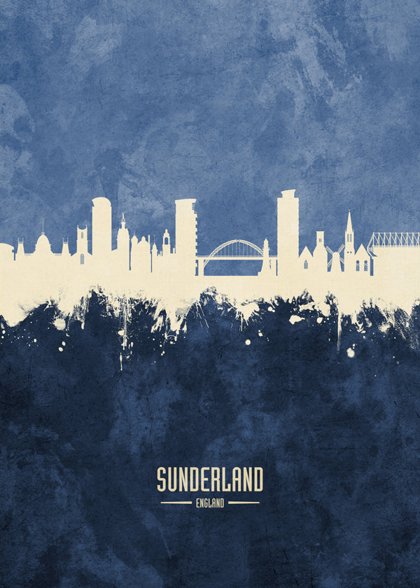 Sztuka do kuchni Sunderland sylwetka niebieska