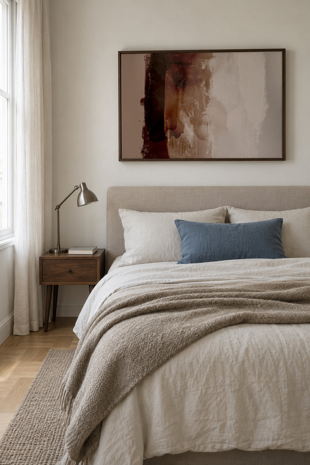 Organic Abstract Natural Colour #2 - Framed canvas in an interior