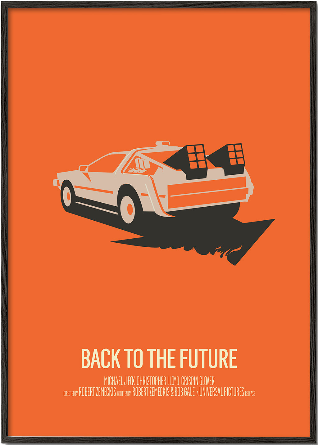 Vintage plakat DeLorean pomarańczowy