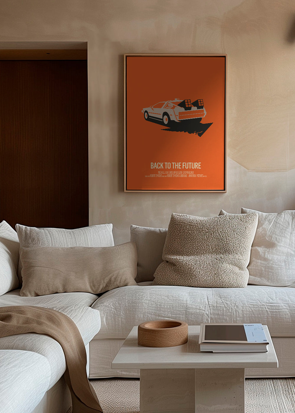 Vintage plakat DeLorean pomarańczowy