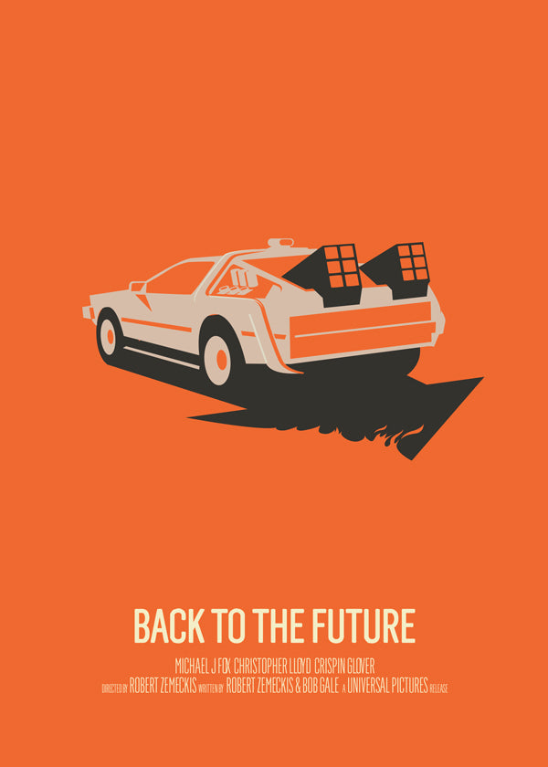 Vintage plakat DeLorean pomarańczowy