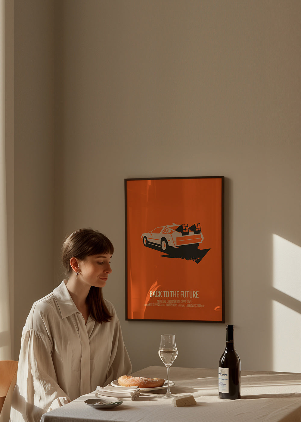 Vintage plakat DeLorean pomarańczowy