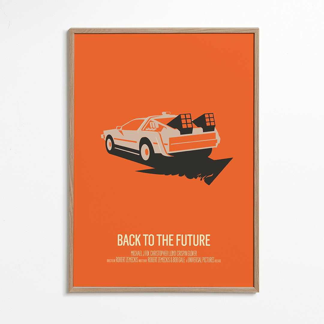 Vintage plakat DeLorean pomarańczowy