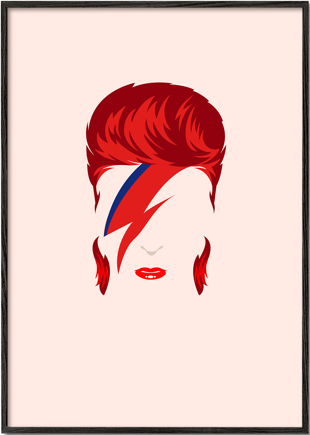 Ilustracja pop portret z motywem błyskawicy