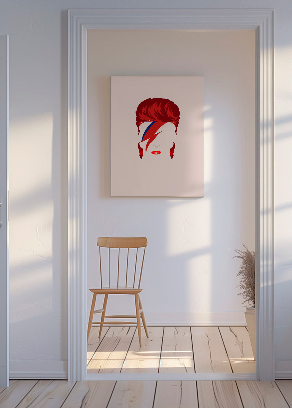 Ilustracja pop portret z motywem błyskawicy