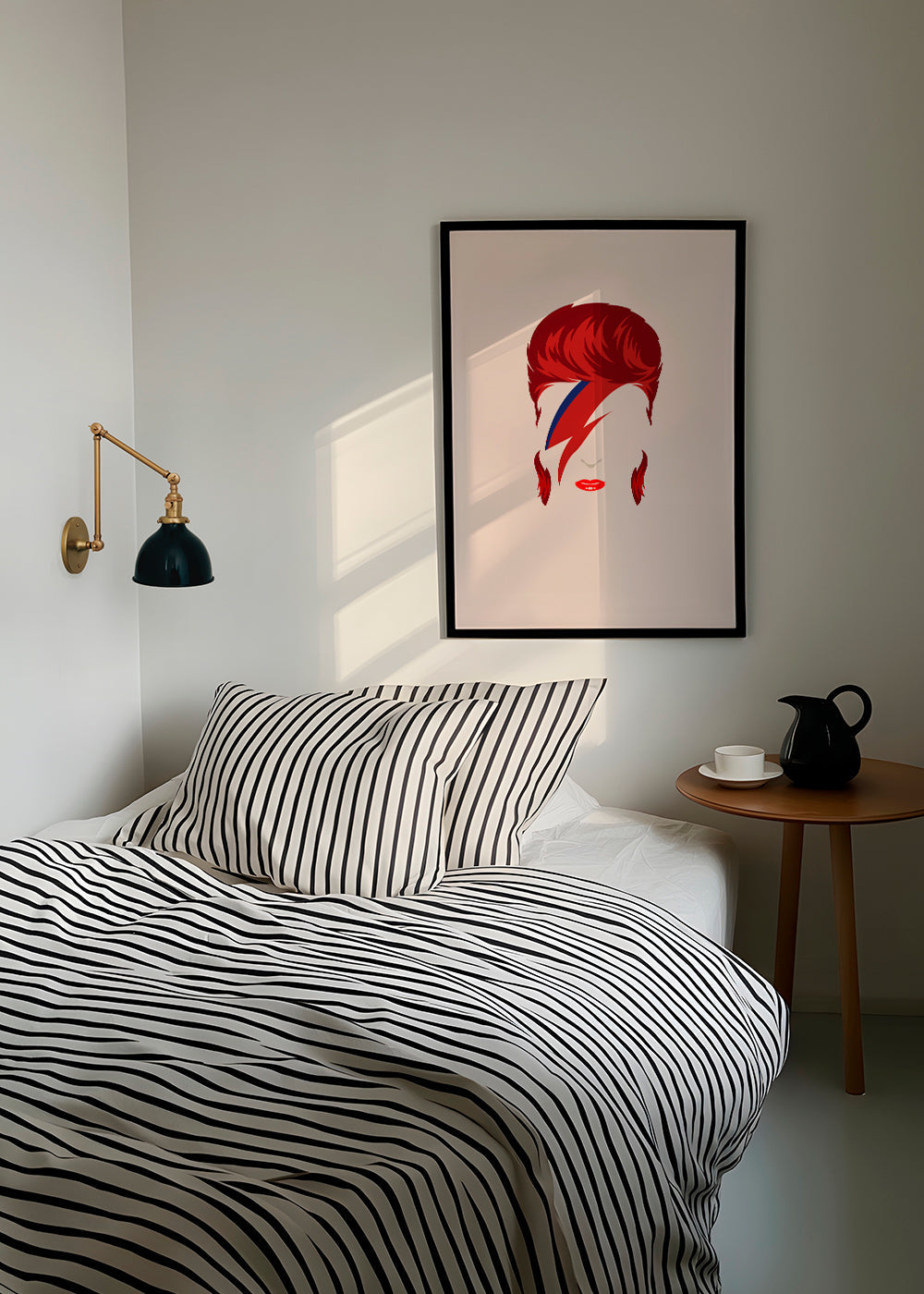 Ilustracja pop portret z motywem błyskawicy