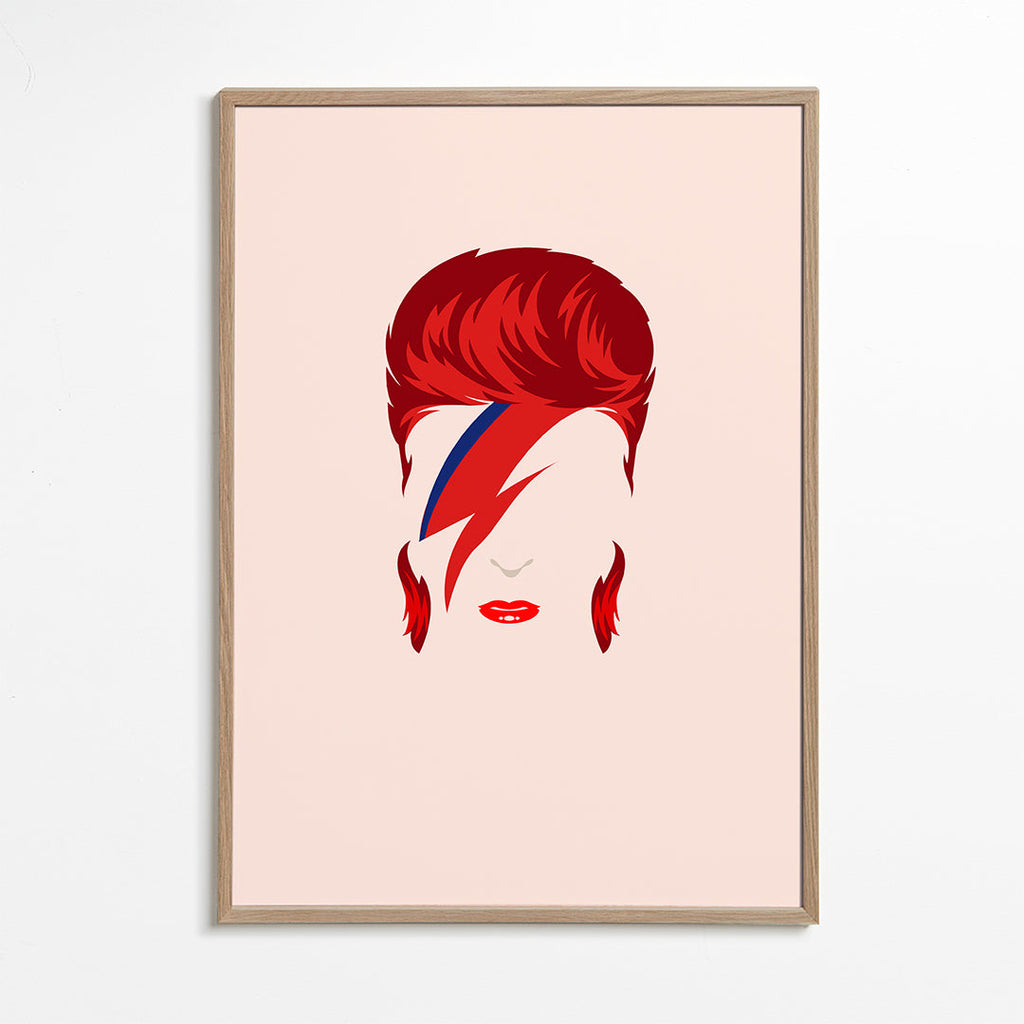 Ilustracja pop portret z motywem błyskawicy