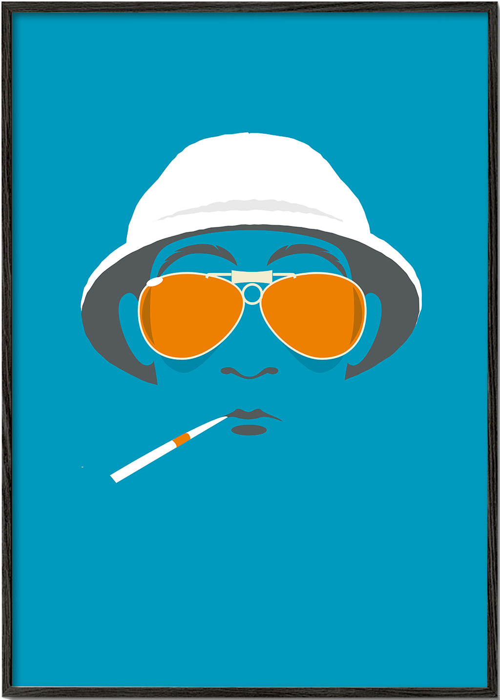 Ilustracja portretowa w stylu pop z pomarańczowymi okularami