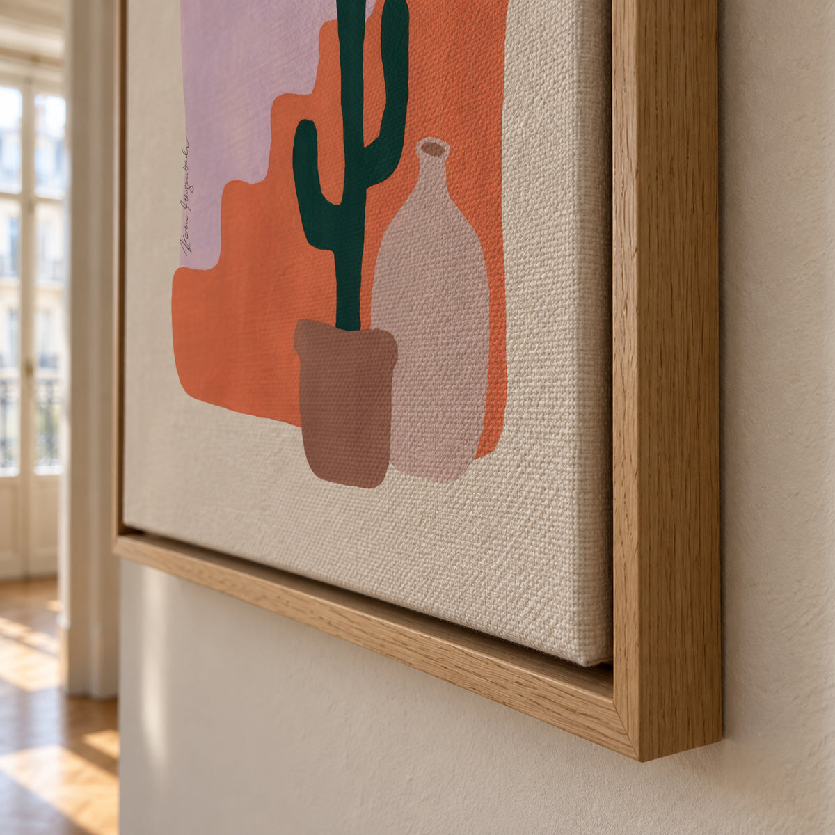 Cactus & Sunshine - Framed canvas detail