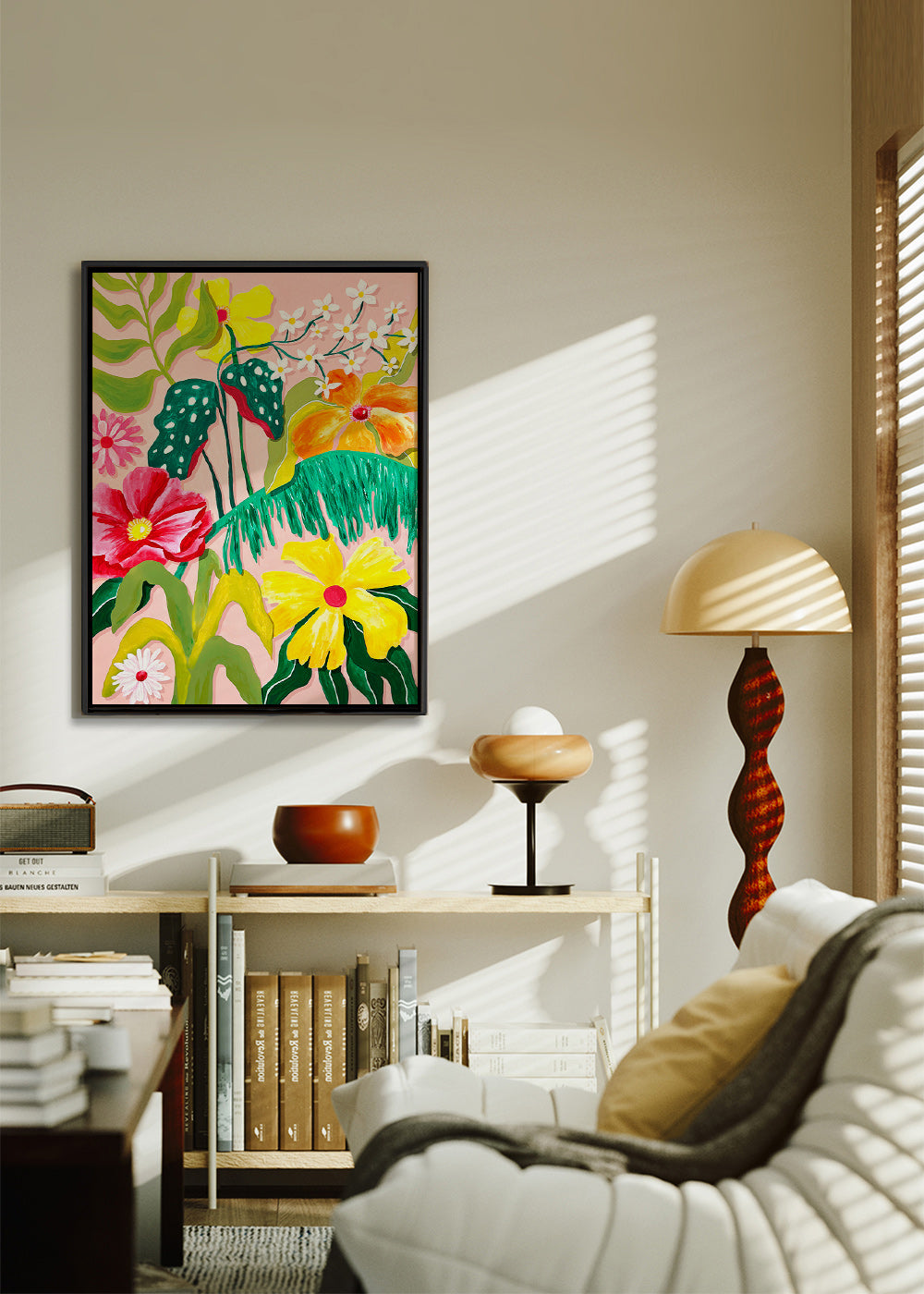 Plakat botaniczny z kolorowymi kwiatami