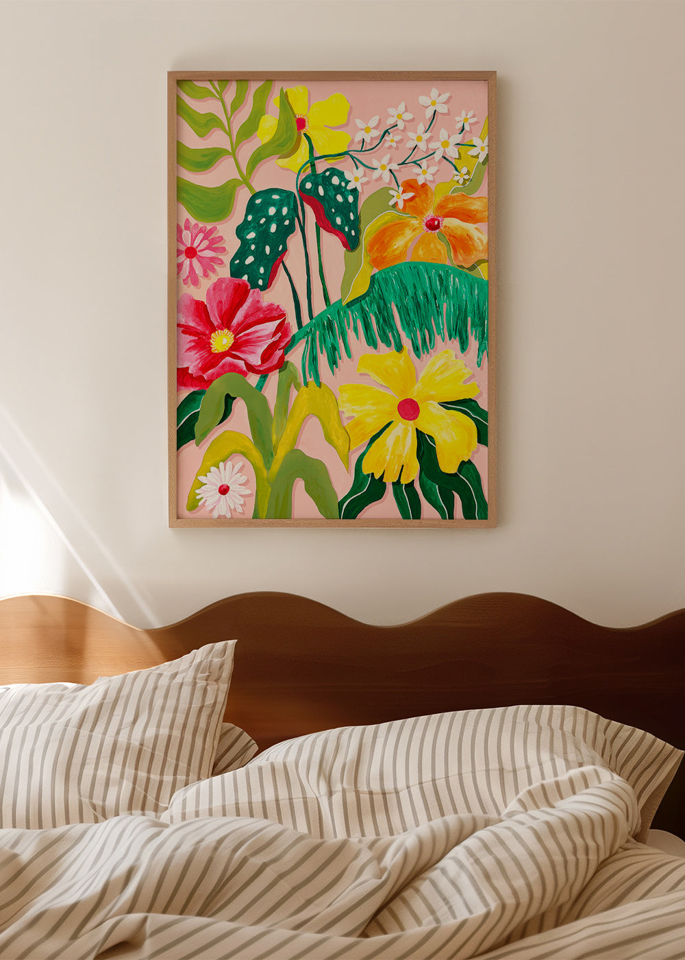 Plakat botaniczny z kolorowymi kwiatami
