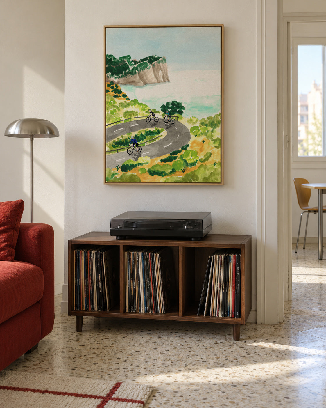 Cycling Cap Formentor - Framed canvas in an interior
