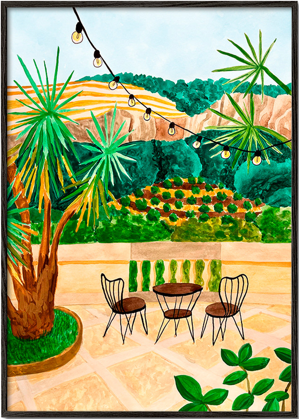 Plakat botaniczny: taras śródziemnomorski