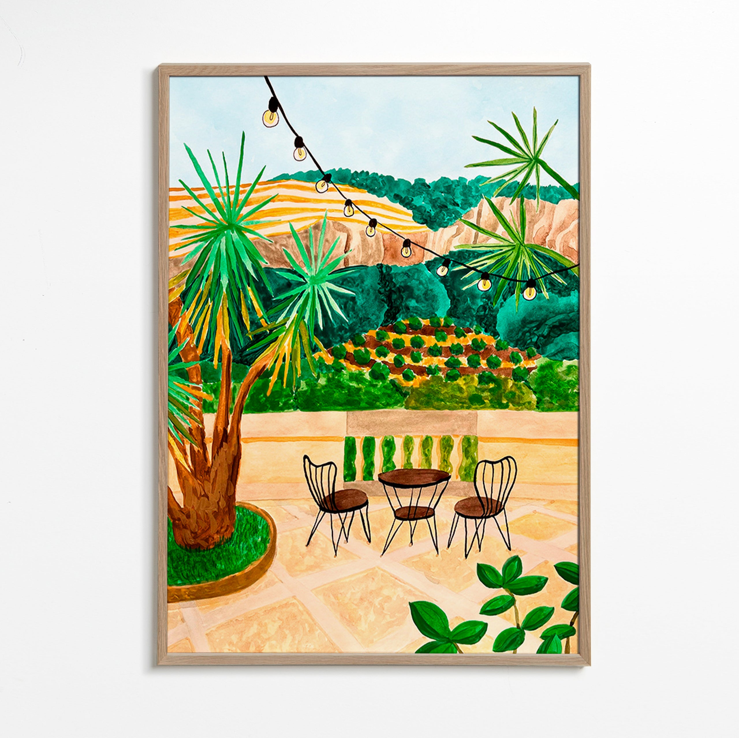 Plakat botaniczny: taras śródziemnomorski