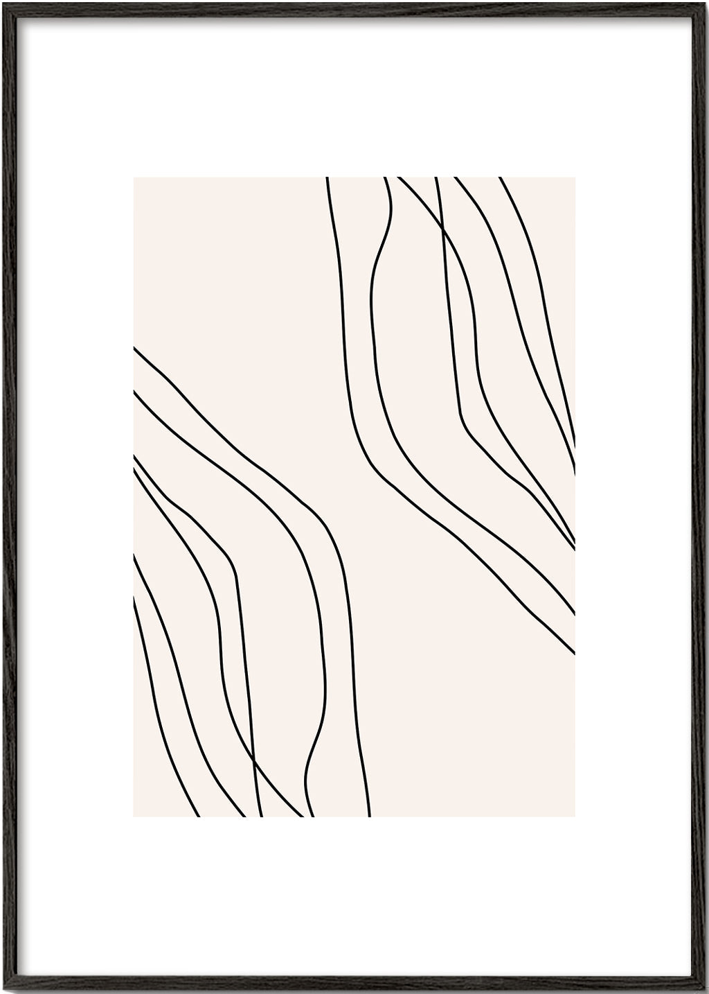 Minimalistyczny plakat z organicznymi liniami