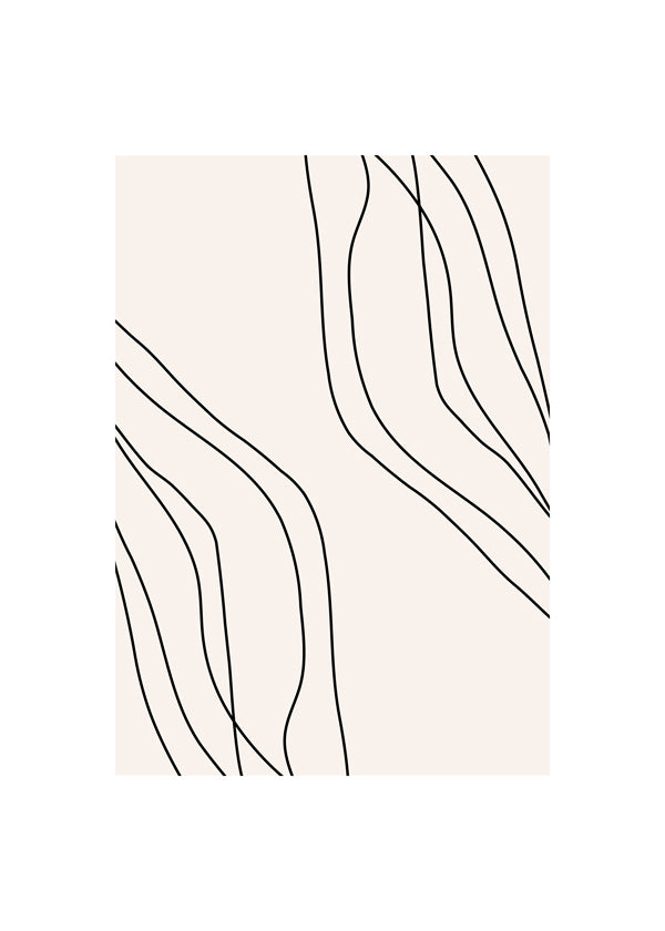 Minimalistyczny plakat z organicznymi liniami