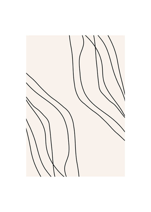 Minimalistyczny plakat z organicznymi liniami