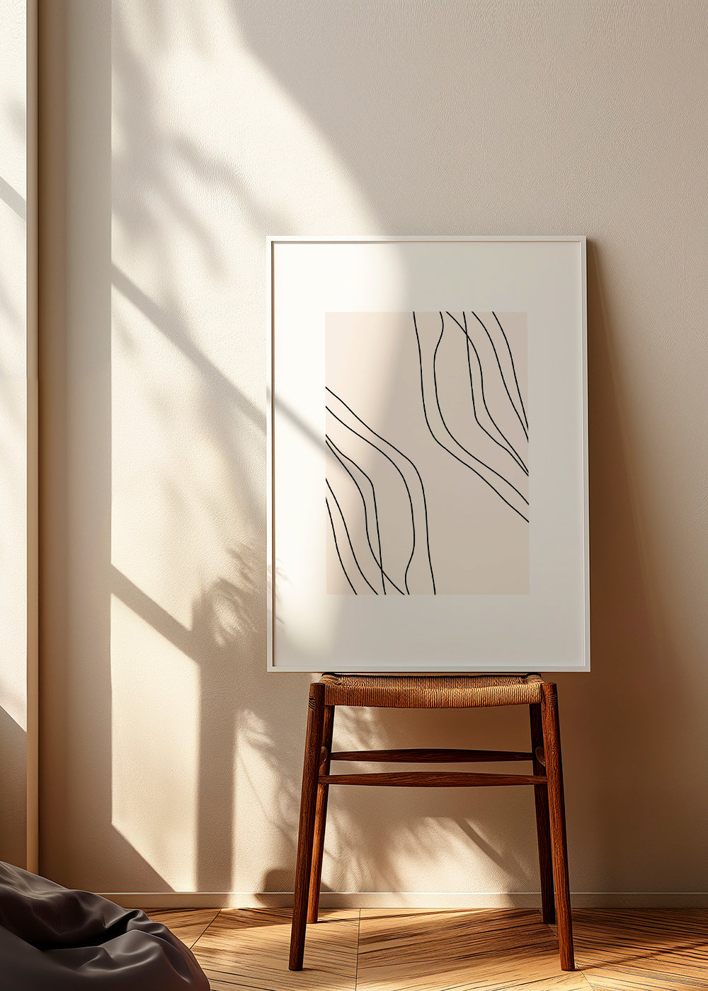Minimalistyczny plakat z organicznymi liniami