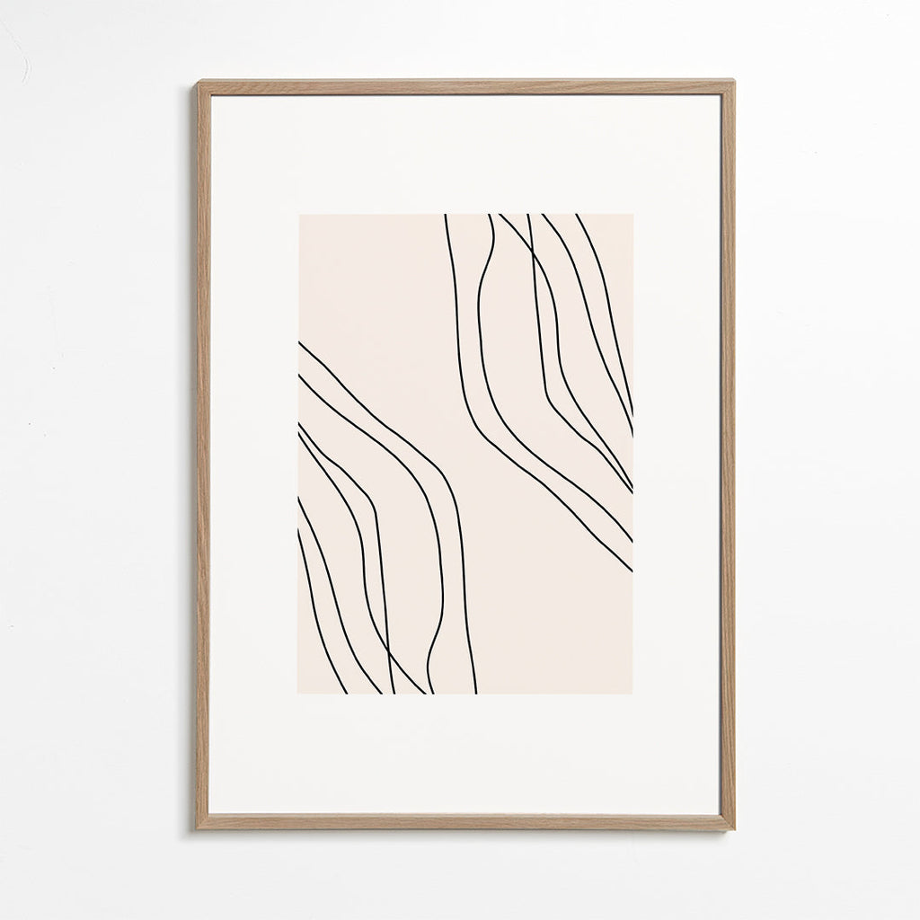 Minimalistyczny plakat z organicznymi liniami