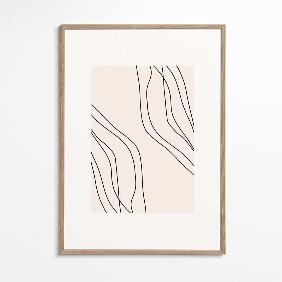 Minimalistyczny plakat z organicznymi liniami