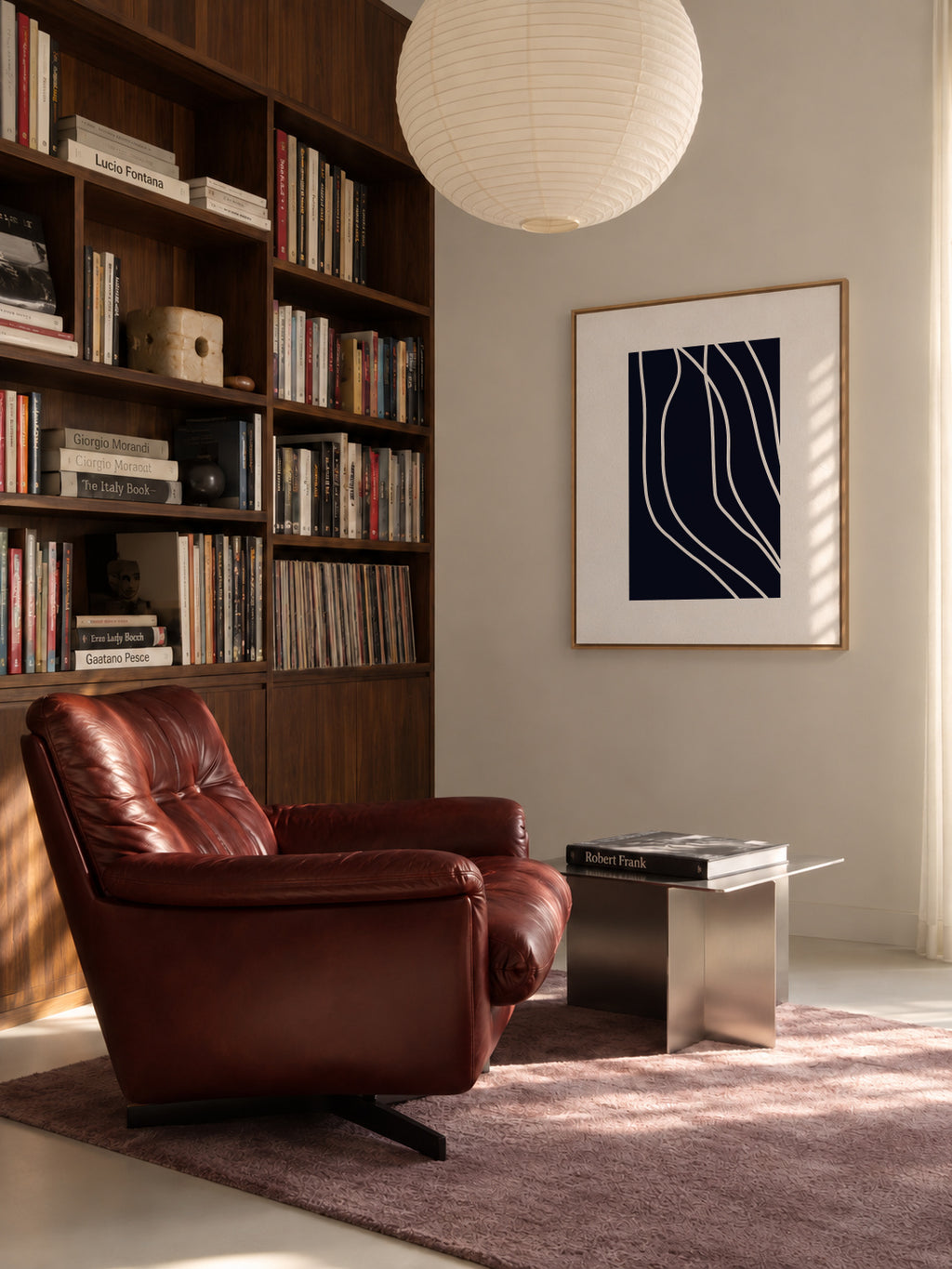 Dark Lines - Framed canvas in an interior