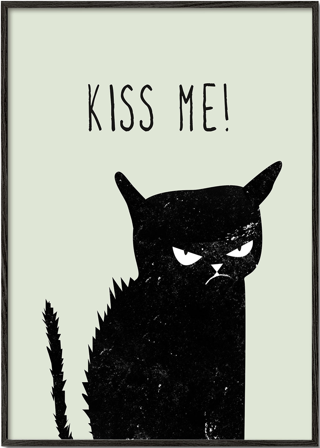 Ilustracja kota z napisem 'Kiss Me'