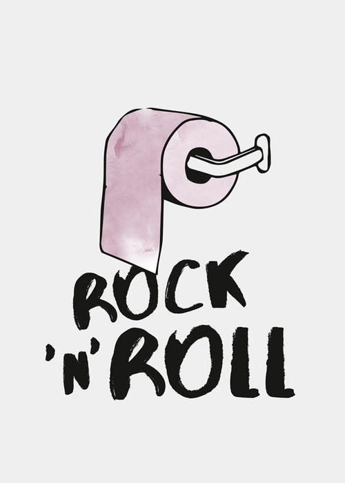 Ilustracja rock z różowym rolką papieru