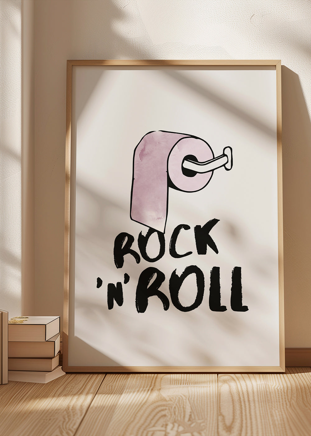 Ilustracja rock z różowym rolką papieru