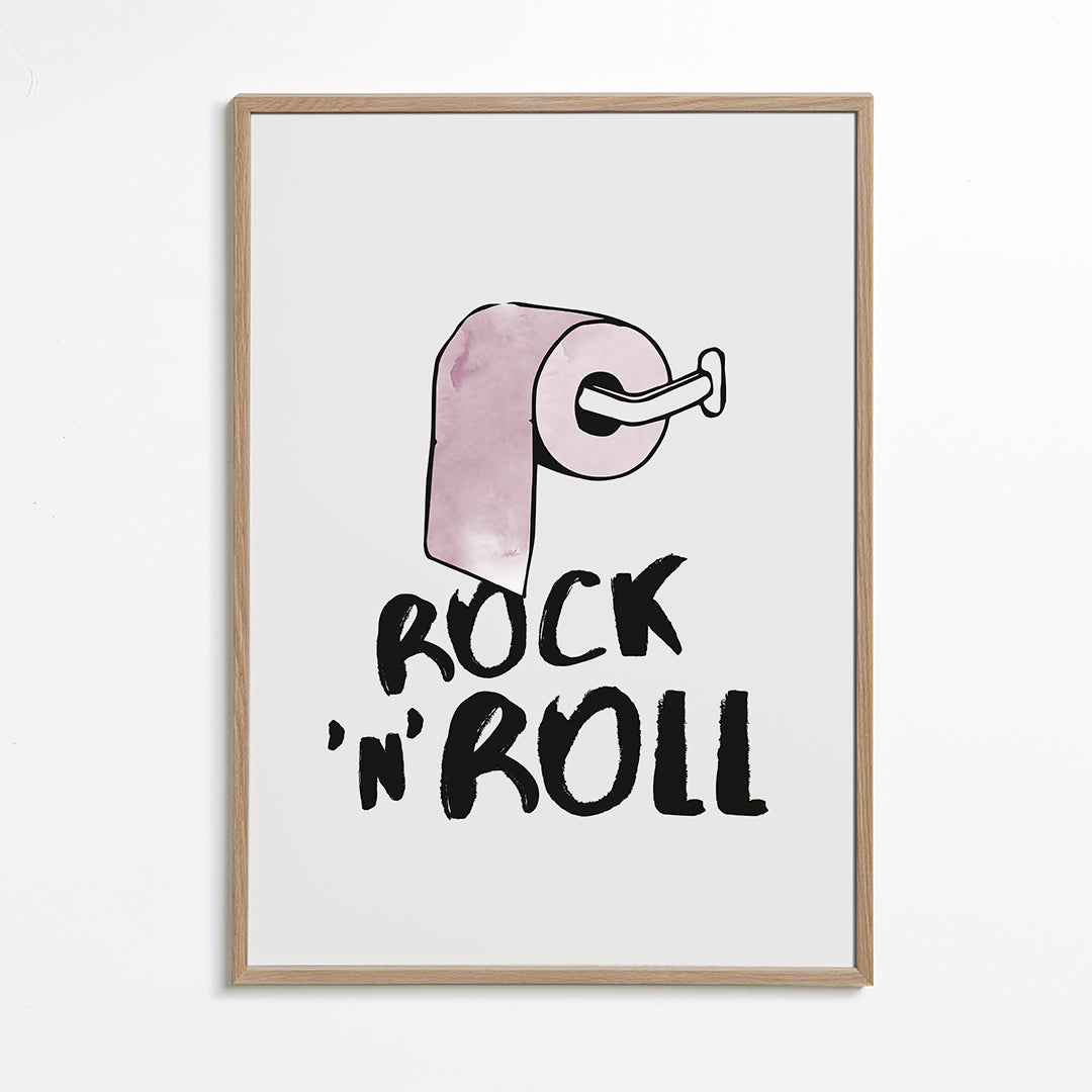 Ilustracja rock z różowym rolką papieru