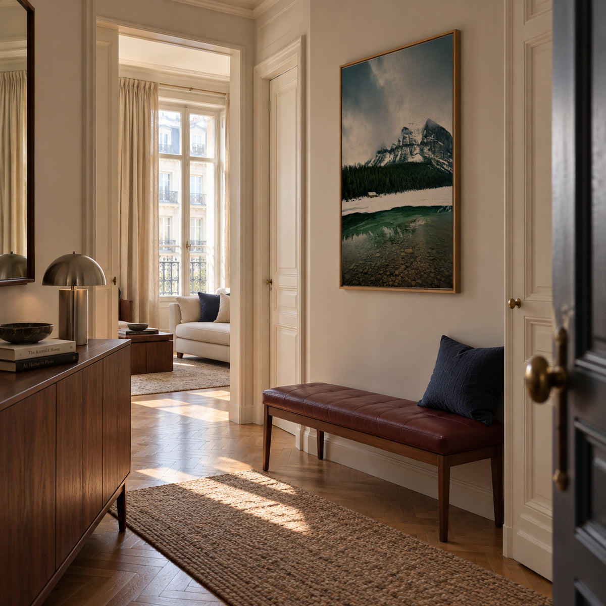 The Boathouse - Framed canvas in an interior