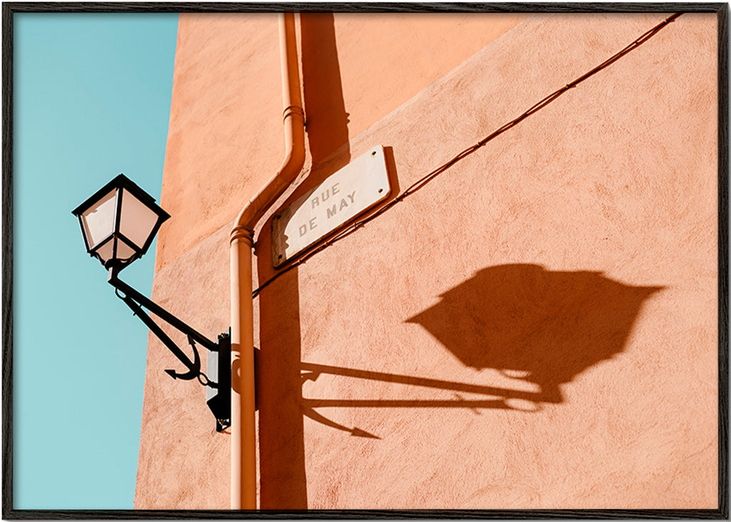 Sztuka do kuchni Rue de May latarnia i cień – Black Frame