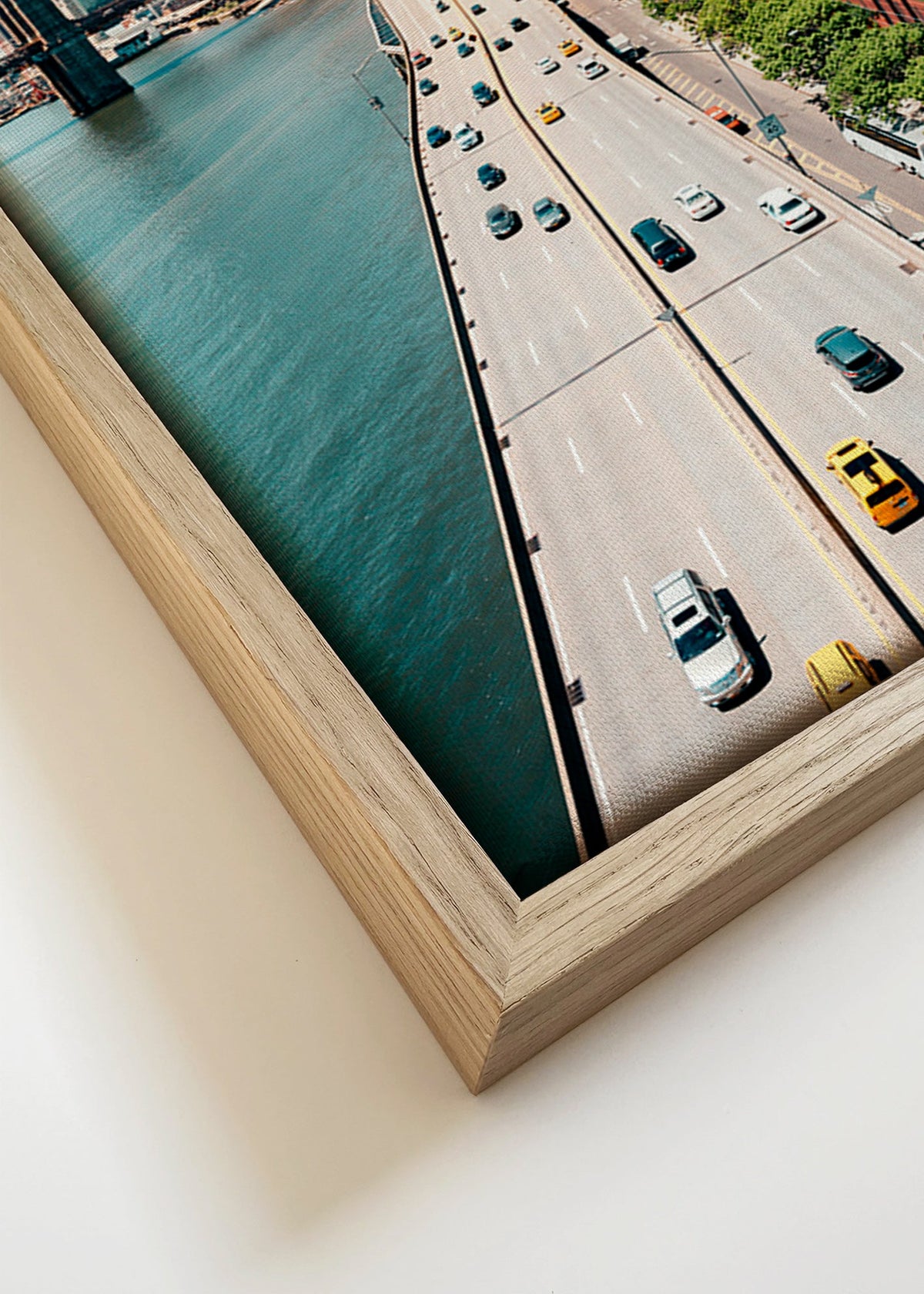 Sztuka do kuchni: panorama miasta i most z lotu ptaka – Canvas detail