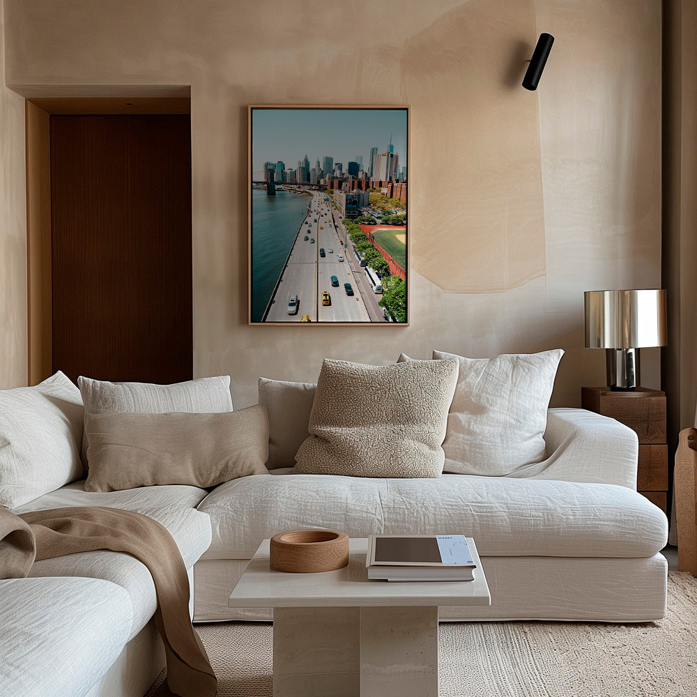 Sztuka do kuchni: panorama miasta i most z lotu ptaka – Canvas2