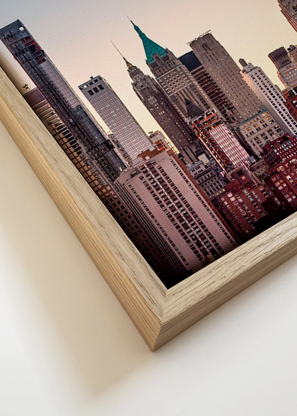 Plakat miasta ze skyline o zmierzchu – Canvas detail