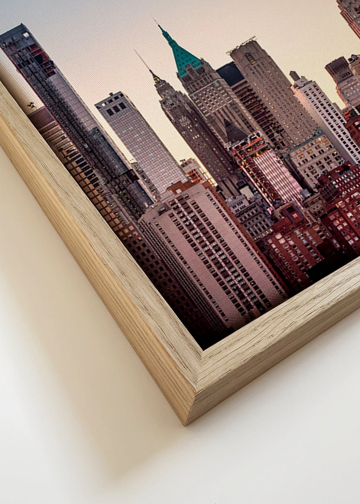 Plakat miasta ze skyline o zmierzchu – Canvas detail
